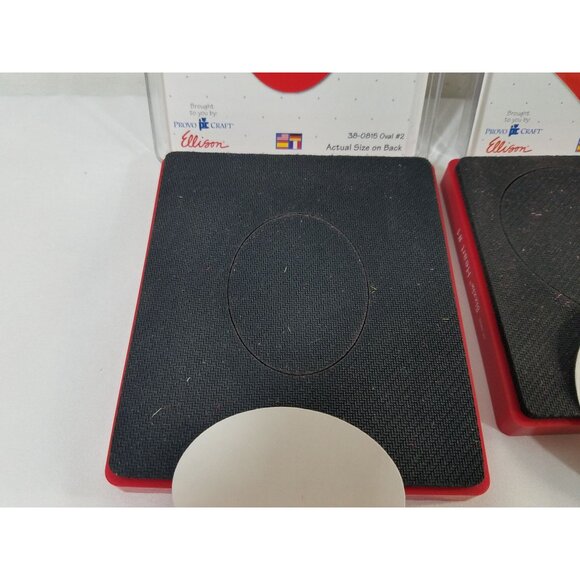Sizzix Lot of 2 Red Die Cutter Heart #1 38-0800 Oval #2 38-0815 Provo Craft 4" - Picture 3 of 16